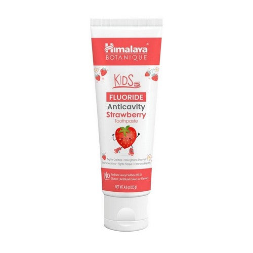 Kids Fluoride Anticavity Toothpaste Strawberry 4 Oz by Himayala