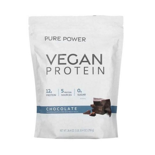 Organic Vegan Protein Chocolate 26.40 Oz by Pure Power
