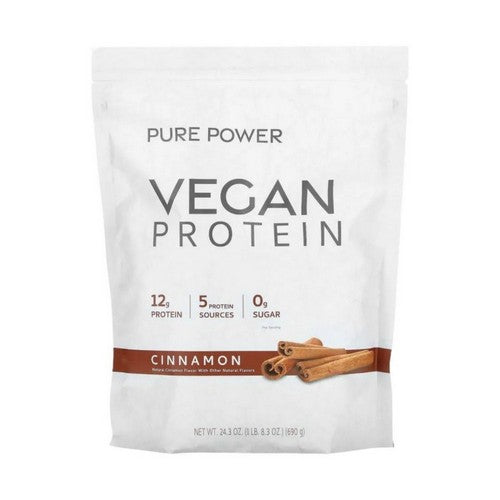Organic Vegan Protein Cinnamon 24.30 Oz by Pure Power