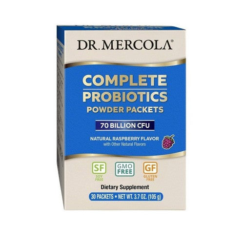 Complete Probiotics Powder Natural Raspberry 30 Packets by Dr. Mercola
