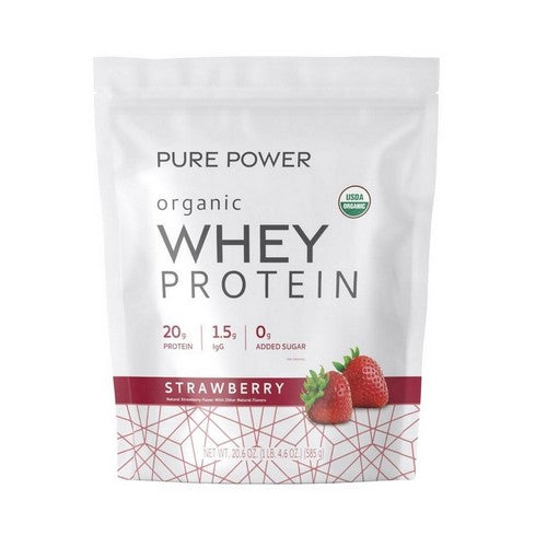 Pure Powder Organic Whey Protein Strawberry 20.6 Oz by Dr. Mercola