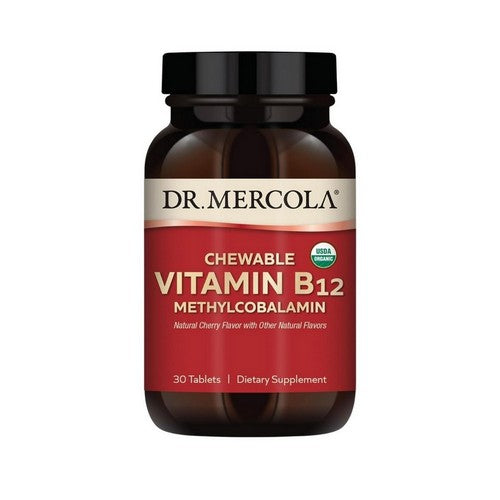 Organic Chewable Vitamin B12 Methylcobalamin Mixed Cherry 30 Tablets by Dr. Mercola