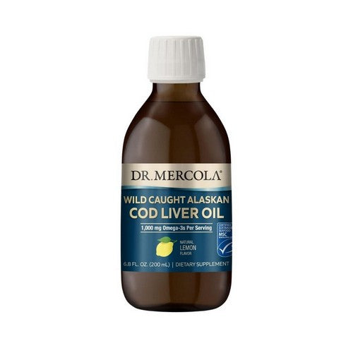 Wild Caught Alaskan Cod Liver Oil Natural Lemon 6.8 Oz by Dr. Mercola