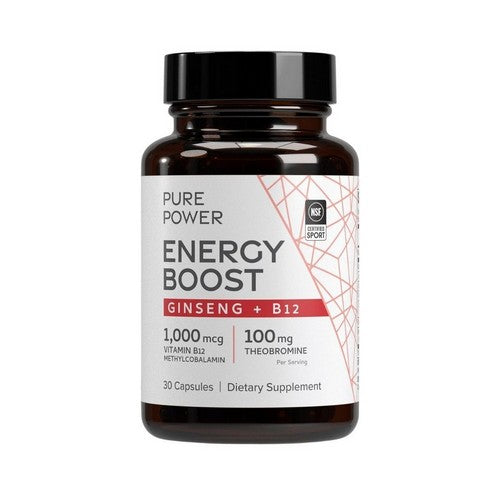 Energy Boost Fermented Ginseng Plus B12 30 Caps by Pure Power