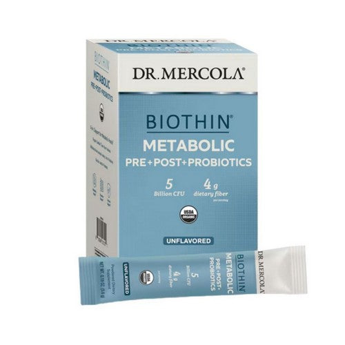 Biothin Organic Metabolic Pre Plus Post Plus Probiotics Unflavored 30 Packets by Dr. Mercola