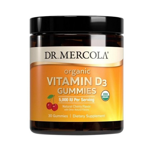 Organic Vitamin D3 Gummies Natural Cherry 30 Count by Dr. Mercola