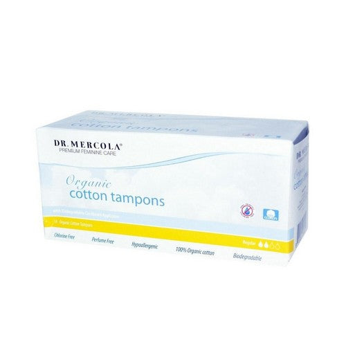 Organic Cotton Tampons Regular 16 Count (1 Box) by Dr. Mercola