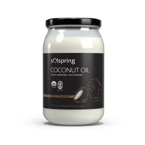 Organic Coconut Oil Raw And Extra Virgin Cold Pressed 32 Oz by Solspring Biodynamic