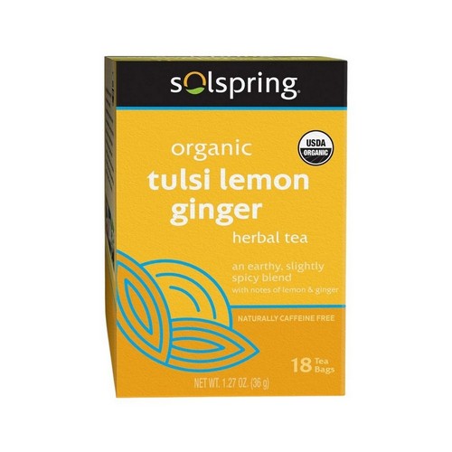 Organic Tulsi Lemon Ginger Herbal Tea 18 Bags by Solspring Biodynamic