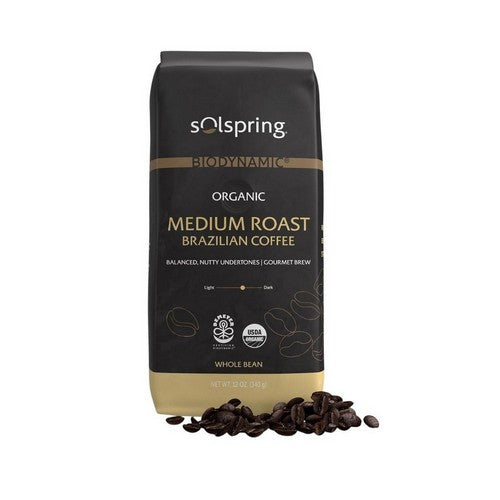Organic Medium Roast Brazilian Coffee 12 Oz by Solspring Biodynamic