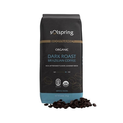 Organic Dark Roast Brazilian Coffee 12 Oz by Solspring Biodynamic