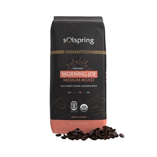 Organic Morning Joe Medium Roast Coffee 12 Oz by Solspring Biodynamic