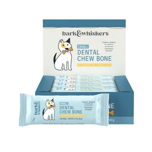 Dental Chew Bone For Dogs Small 12 Bones (0.7 Oz Each) by Bark & Whiskers