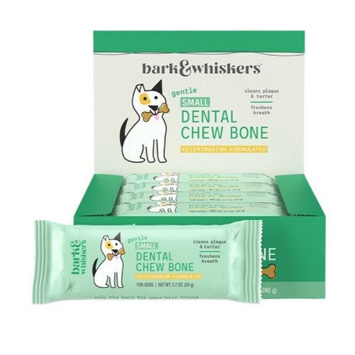 Gentle Dental Chew Bone For Dogs Small 12 Bones (0.7 Oz Each) by Bark & Whiskers