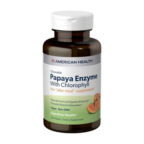Papaya Enzyme w/ Chlorophyll Chewable 250 Tabs by American Health