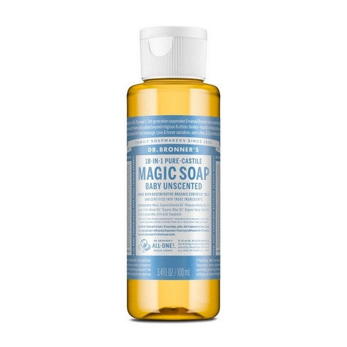 18-in-1 Pure-Castile Magic Soap Baby Unscented 3.4 Oz by Dr.Bronner's