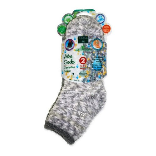 Aloe Infused Moisturizing Socks - Gray Plaid 2 Pairs by Earth Therapeutics