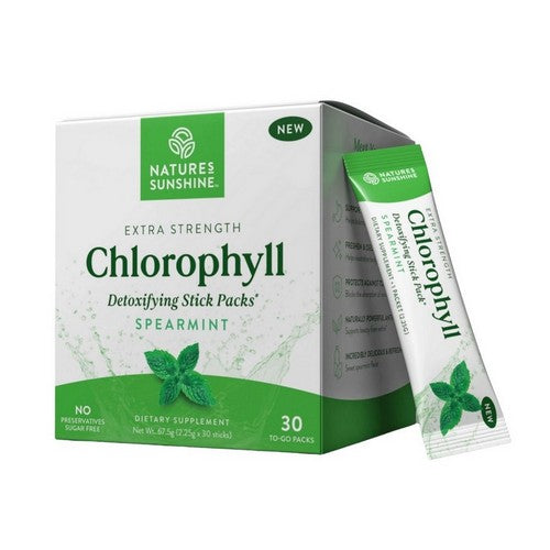 Chlorophyll Detoxifying Spearmint 30 Stick Packs by Nature's Sunshine