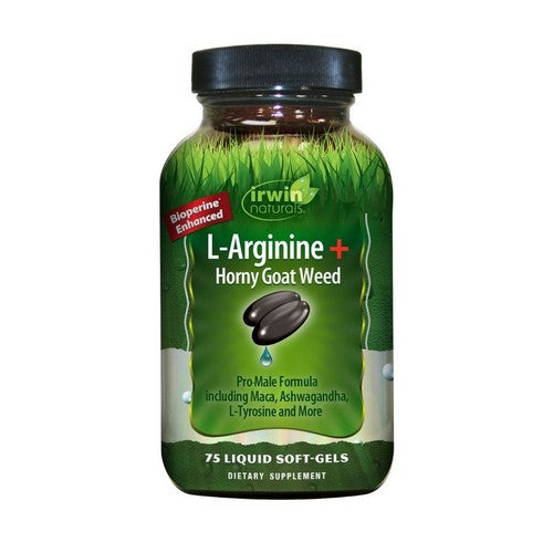L-Arginine + Horny Goat Weed 72 Softgels by Irwin Naturals