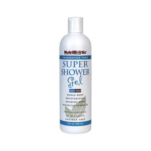 Super Shower Gel Non-Soap Fragrance Free 12 Oz by NutriBiotic