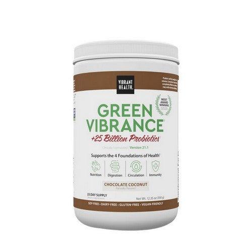 Green Vibrance Plus Probiotics Version 21.0 Chocolate Coconut 12.35 Oz by Vibrant Health