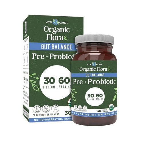 Organic Flora Gut Balance Probiotic 30 Caps by Vital Planet