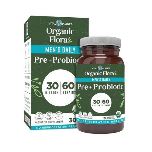 Organic Flora Men’s Daily Probiotic 30 Caps by Vital Planet