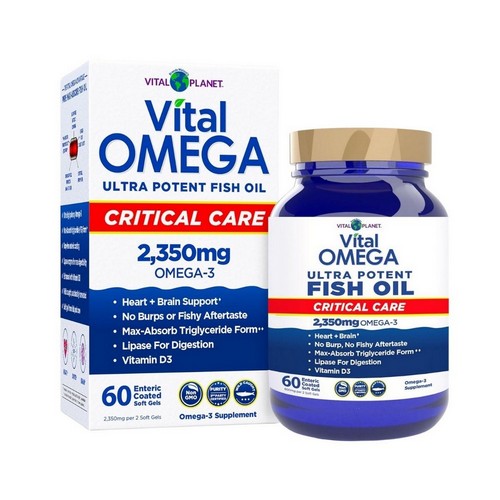 Vital Omega 3 Fish Oil Critical Care 60 Softgels by Vital Planet