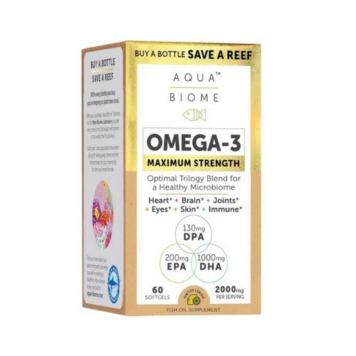 Aqua Biome Fish Oil Maximum Strength 60 Softgels by Enzymedica
