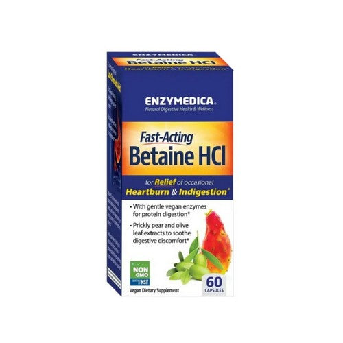 Fast-Acting Betaine HCl 60 Caps by Enzymedica