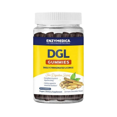 DGL Stomach Soothe Gummies German Chocolate 74 Count by Enzymedica