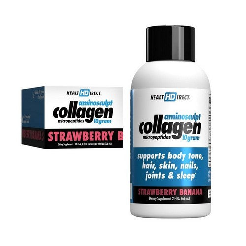 Aminosculpt Collagen Sugar-Free Strawberry Banana 2 Oz, Each /12 Count by Health Direct
