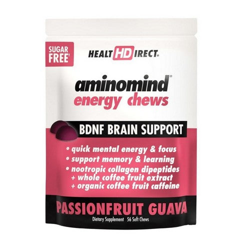 AminoMind Energy Chews Passionfruit Guava 56 Softgels by Health Direct