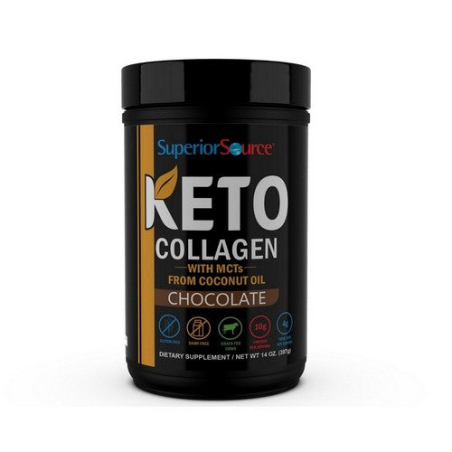 Keto Collagen Powder With MCTs Chocolate 14 Oz by Superior Source