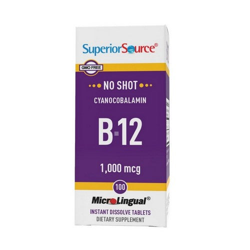 No Shot B-12 Cyanocobalamin 100 Tabs by Superior Source