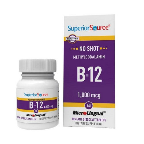 No Shot Methylcobalamin B-12 60 Tabs by Superior Source