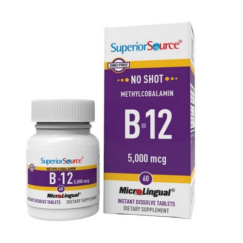 No Shot Methylcobalamin B-12 60 Tabs by Superior Source