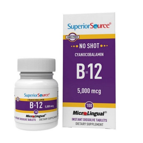 No Shot B-12 Cyanocobalamin 100 Tabs by Superior Source