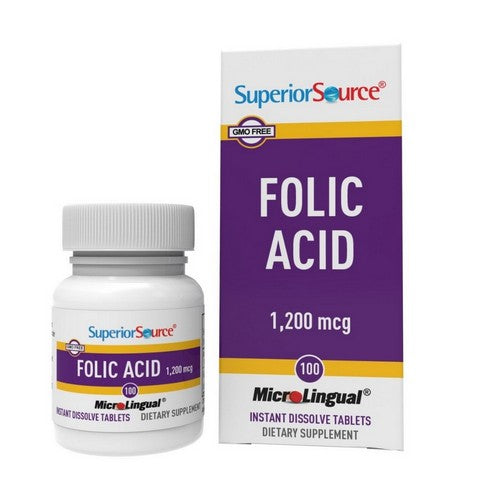 Folic Acid 100 Tabs by Superior Source