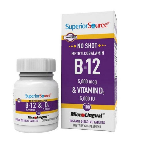 No Shot Methylcobalamin B-12 100 Tabs by Superior Source