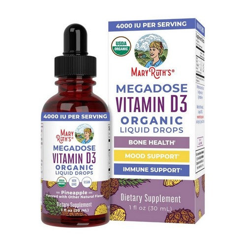 Organic Megadose D3 Liquid Drops Pineapple 1 Oz by MaryRuth's