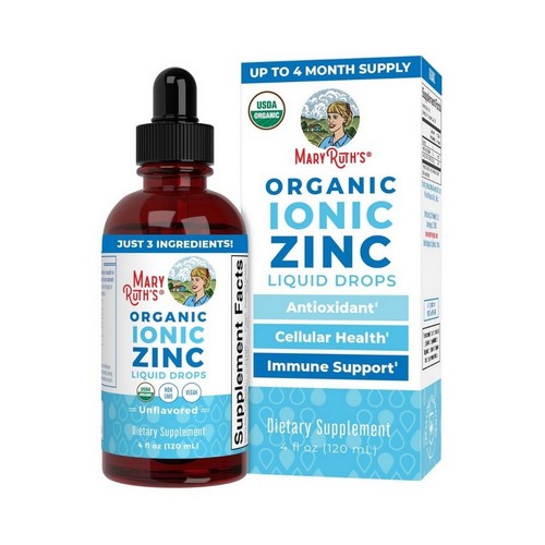 Organic Ionic Zinc Liquid Drops Unflavored 4 Oz by MaryRuth's