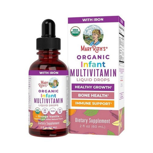Organic Infant Multivitamin With Iron Liquid Drops Orange Vanilla 2 Oz by MaryRuth's