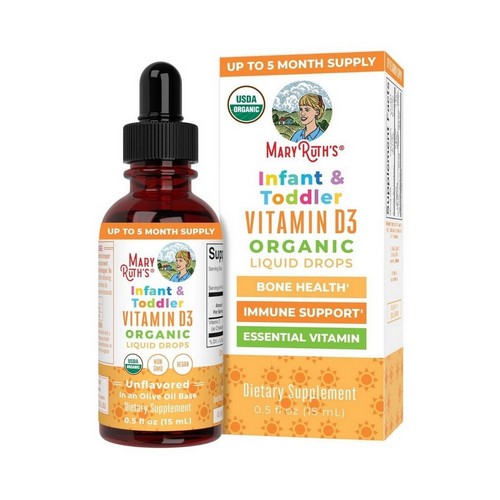 Organic Infant And Toddler Vitamin D3 Liquid Drops Unflavored 0.5 Oz by MaryRuth's