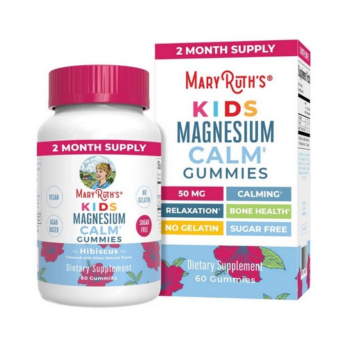 Kids Magnesium Calm Gummies Hibiscus 60 Count by MaryRuth's