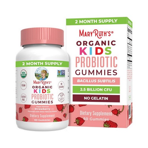 Organic Kids Probiotic Gummies, Strawberry 60 Count by MaryRuth's