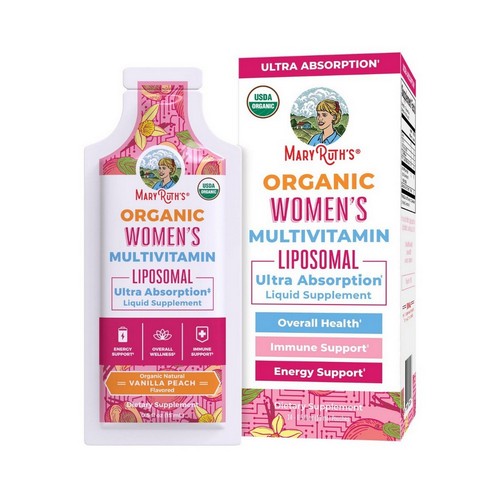 Organic Women's Multivitamin Liposomal Vanilla Peach 14 Packets / 0.5 Oz Each by MaryRuth's