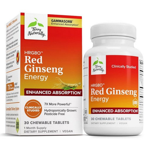 HRG80 Red Ginseng Energy 30 Chew Tabs by Terry Naturally