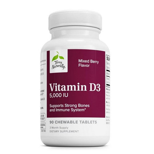 Vitamin D3 Mixed Berry Flavor 90 Chew Tabs by Terry Naturally
