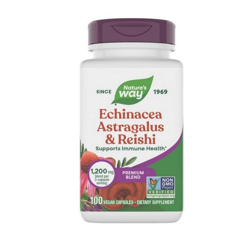 Echinacea Astragalus And Reishi Premium Blend 100 Caps by Nature's Way